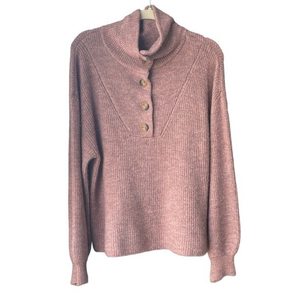 Marled by RC Pink Pullover Button Sweater Size L - Picture 1 of 6